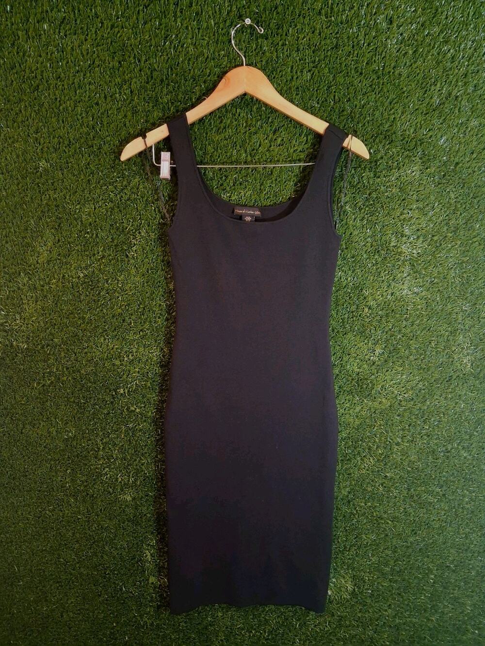 House of Harlow 1960 Black Scoop Neck Bodycon Tank Dress Women's Size XS